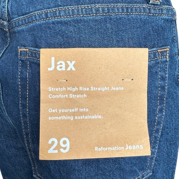 NWT Reformation Jax Stretch High Rise Jeans in Seneca Wash Blue Size: 29 - Picture 10 of 13